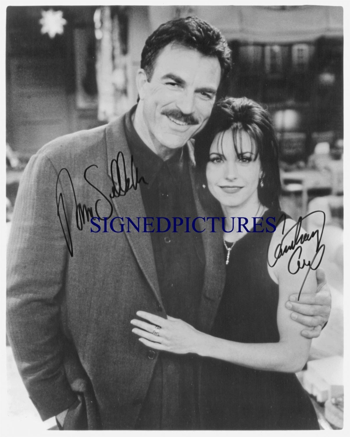 TOM SELLECK AND COURTENEY COX SIGNED AUTOGRAPHED RP PHOTO FRIENDS