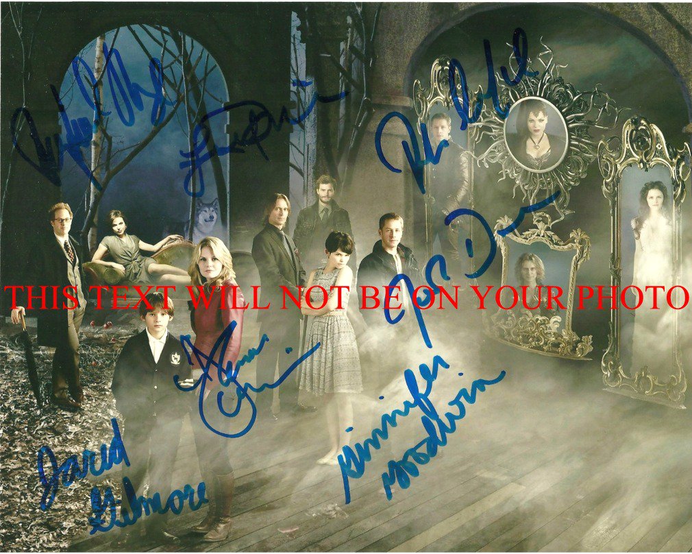 Once Upon A Time Cast Signed Autographed 8x10 Rp Photo Jared Gilmore Josh Dallas Lana Parrilla 8769