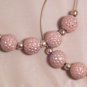 Pink Beaded Hoop Earrings