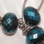 Teal Beaded Hoop Earrings