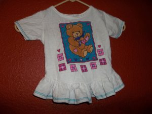 Small Steps Size 2T Bear Shirt With Ruffle