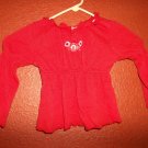 Little Lindsay Red Peasant Blouse with Embroidery Size 2T