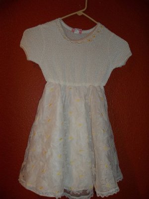 La Princess White Dress with Daisy Lace Size 4T
