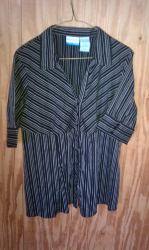 Announcements Maternity Blouse Black Striped Size Extra Large
