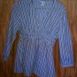 Motherhood Maternity Blouse Grey Striped Size L