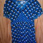 DUO Maternity Blouse Blue and Brown Patterned Size Large