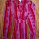 Motherhood Maternity Blouse Red and Pink Patterened Size Large