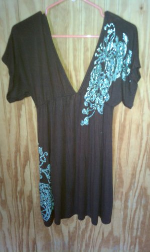 Simi Sue Graphic T-shirt Brown Size M