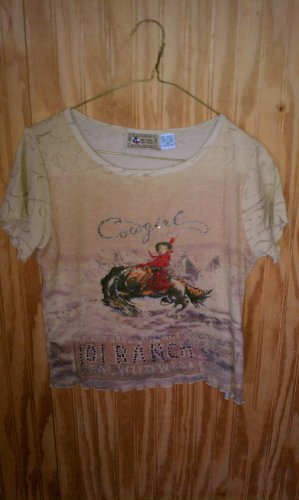 Don&acirc;��t Mess with Texas T-Shirt Brown Size M "Cowgirl"