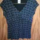 Old Navy Ladies Blouse Black Floral Print Size M