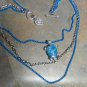Sea Turtle 3 tier Necklace Blue