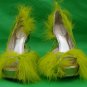green feather shoes