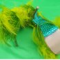 green feather shoes