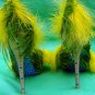 green feather shoes
