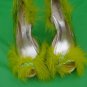 green feather shoes