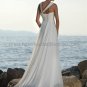 A-line Stock Halter Ivory White Chiffon Wedding Dress Prom Dress Beach Bridal Gown S4 6 8 10 12+