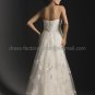 A-line Strapless White Tulle Voile Wedding Dress Lace Edge Empire Waist Maternity Bridal Gown