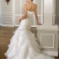 2012 Strpless White Taffeta Wedding Dress Cascading Ruffles Mermaid One Shoulder Bridal Ball Gown