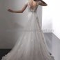 A-line Cap Sleeve White Voile Lace Applique Wedding Dress Sz 6-20 Bridal Gown