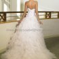 2012 Strapless Pink Tulle Wedding Dress Cascading Ruffles Bridal Ball Gown Sz 6 10 12 14