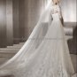 A-line Strapless White Voile Applique Wedding Dress Sz Free Lace Jacket Pergola Bridal Gown