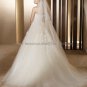 A-line Strapless White Organza Applique Wedding Dress Sz 6 10 12 14 8 Bridal Ball Gown