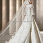 A-line Strapless White Satin Wedding Dress Sz 6 10 12 14 8 Alencon Lace Jacket Bridal Ball Gown