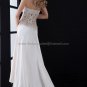 2012 A-line Strapless Champagne Lace Satin Wedding Dress Custom Applique Bridal Gown