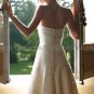 Vintage A-line Strapless White Lace Ankle Length Wedding Dress Sz 6-20 Free Jacket  Bridal Gown