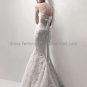Custom Strapless White Alencon Lace Wedding Dress Jeweled Mermaid Bridal Gown