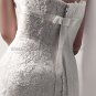 Custom Strapless White Alencon Lace Wedding Dress Jeweled Mermaid Bridal Gown