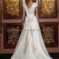 A-line Short Cap Sleeves White Lace Wedding Dress Sz24 6 8 10+ Custom Bridal Gown