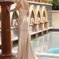 2012 Mermaid Cap Sleeves Champagne Peach  Wedding Dress Sz24 6 8 10+Custom Bridal Evening Gown