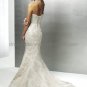 2012 Mermaid Strapless Champagne Lace Wedding Dress Lace Up Back Bridal Gown