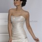 Champagne Satin Strpless Wedding Dress Dimoutable Halter Strap Jeweled Bridal Gown