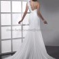 2012 Hot A line White Ivory Chiffon Wedding Dress One Flower Shoulder Bridal Gown