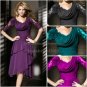 Green Red Purple Fucsia Chiffon Lace Mother of the Bride Dress Short Lady's Evening Prom Dress