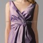 A-line Short Evening Dress Cocktail Dress V-neck Purple Bridesmaid Prom Dress