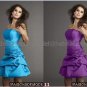 A-line Strapless Short Evening Dress Cocktail Dress Pleated Red Pink Purple White Bridesmaid Dress