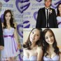 Strapless Long Evening Dress Cocktail Dress Full Length Purple Sash Blue Chiffon Bridesmaid Dress