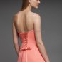 Strapless Short Evening Dress Cocktail Dress Stock Knee Length Chiffon Bridesmaid Dress