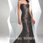 Strapless Mermaid Evening Dress Prom Dress Long Black Taffeta Red Blue Gry Purple Bridesmaid Dress