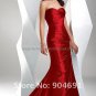 Strapless Mermaid Evening Dress Prom Dress Long Black Taffeta Red Blue Gry Purple Bridesmaid Dress