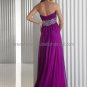 Strapless Empire Waist Evening Dress Prom Dress Long Pleated Purple Bridesmaid Dress