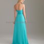 Strapless Evening Dress Prom Dress Long White Pink Blue Chiffon Empire Bridesmaid Dress
