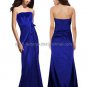 Strapless Evening Dress Prom Dress Long Black Blue Red Purple Satin Empire Bridesmaid Dress