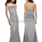 Strapless Evening Dress Prom Dress Long Black Blue Red Purple Satin Empire Bridesmaid Dress
