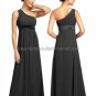 One Shoulder Evening Dress Party Dress Long Black Hot Pink Blue Red Green Chiffon Bridesmaid Dress