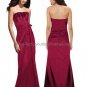 Strapless Evening Dress Prom Dress Long Black Blue Red Purple Satin Empire Bridesmaid Dress