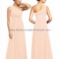 One Shoulder Evening Dress Party Dress Long Black Hot Pink Blue Red Green Chiffon Bridesmaid Dress